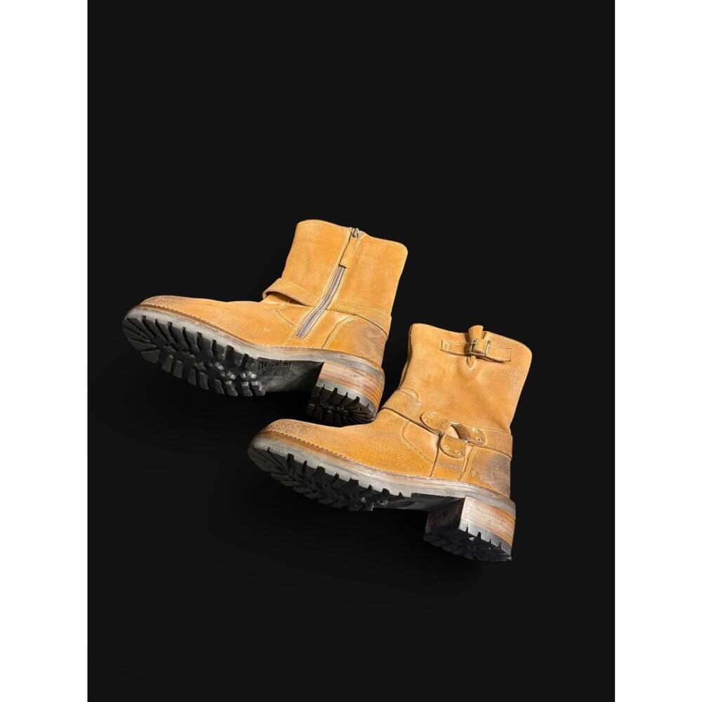 ROAN by BED|STU Tan Emerson Leather Distressed Moto Biker Boot Sz 8 Rugged Boho - Picture 4 of 9